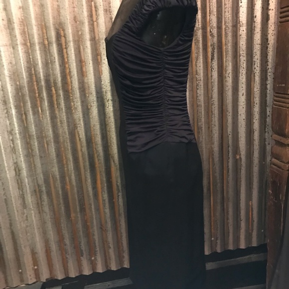 Tadashi cocktail dress NWT Navy Satin Ruched Size 10 Women’s - Picture 4 of 7